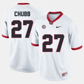 #27 Nick Chubb College Football University of Georgia Mens White Jersey 589355-192