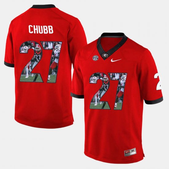 #27 Nick Chubb Player Pictorial UGA Mens Red Jersey 286586-194