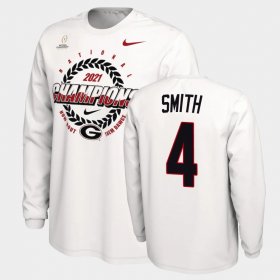 #4 Nolan Smith 2021 National Champions Georgia Expression Mens White T-Shirt 214859-474 #4 Nolan Smith 2021 National Champions Georgia Expression Mens White T-Shirt 214859-474