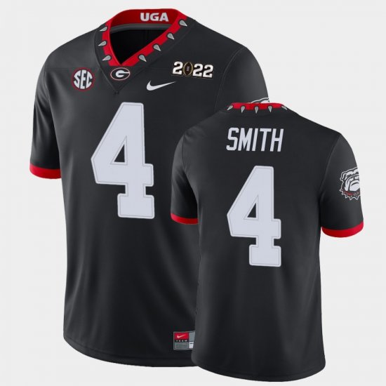 #4 Nolan Smith 2021 National Champions UGA Game Mens Black Jersey 865699-410