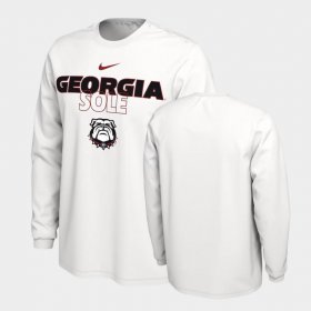 On Court Georgia Bulldogs Long Sleeve Mens White T-Shirt 770286-210 On Court Georgia Bulldogs Long Sleeve Mens White T-Shirt 770286-210