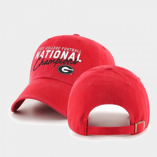 2021 National Champions UGA Bulldogs 2021 CFP National Champions 47 Clean Up Adjustable Unisex Red Hat 388333-509