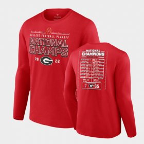 2022 National Champions UGA Bulldogs Schedule Long Sleeve Men Red T-Shirt 414665-513 2022 National Champions UGA Bulldogs Schedule Long Sleeve Men Red T-Shirt 414665-513
