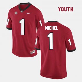 #1 Sony Michel College Football Georgia Youth Red Jersey 361450-544