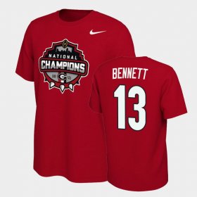 #13 Stetson Bennett 2021 National Champions Georgia Bulldogs Celebration Mens Red T-Shirt 162765-694 #13 Stetson Bennett 2021 National Champions Georgia Bulldogs Celebration Mens Red T-Shirt 162765-694