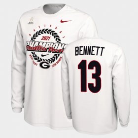 #13 Stetson Bennett 2021 National Champions Georgia Bulldogs Expression Men White T-Shirt 551232-680 #13 Stetson Bennett 2021 National Champions Georgia Bulldogs Expression Men White T-Shirt 551232-680