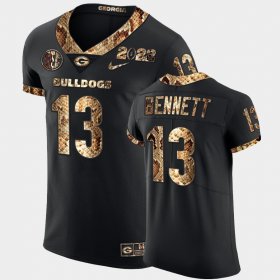 #13 Stetson Bennett College Football Georgia Bulldogs 2022 Playoff Python Skin Mens Black Jersey 303409-766 #13 Stetson Bennett College Football Georgia Bulldogs 2022 Playoff Python Skin Mens Black Jersey 303409-766