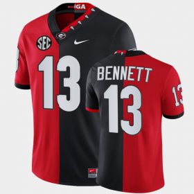#13 Stetson Bennett Split Edition University of Georgia Mascot 100th Anniversary Men's Red Black Jersey 420959-727 #13 Stetson Bennett Split Edition University of Georgia Mascot 100th Anniversary Men's Red Black Jersey 420959-727