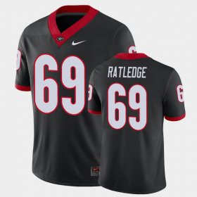 #69 Tate Ratledge Game UGA Bulldogs Alternate Men's Black Jersey 301639-898