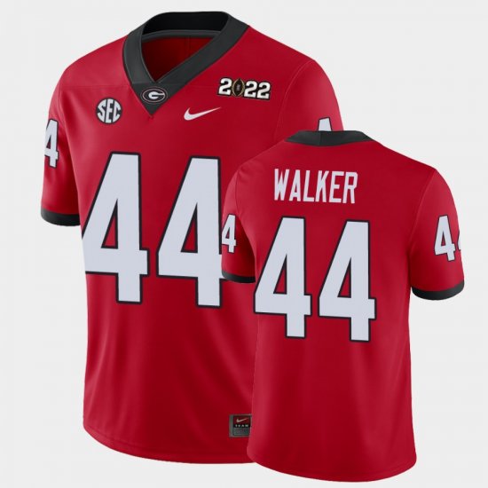 #44 Travon Walker 2021 National Champions UGA Game Men\'s Red Jersey 362190-255