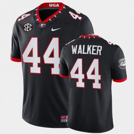 #44 Travon Walker College Football UGA Bulldogs Block Number Font 100th Anniversary Mens Black Jersey 258957-238