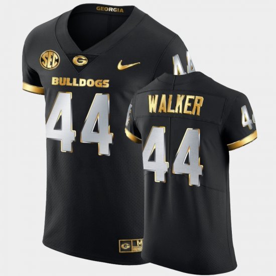 #44 Travon Walker College Football University of Georgia Golden Edition Men\'s Black Jersey 519667-339