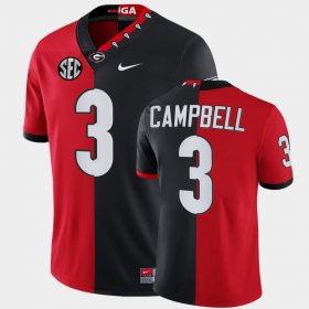 #3 Tyson Campbell Split Edition University of Georgia 100th Season NFL Alumni Mens Red Black Jersey 567919-452