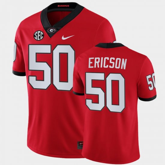 #50 Warren Ericson College Football UGA Block Number Font Chick-fil-A Men Red Jersey 324087-687