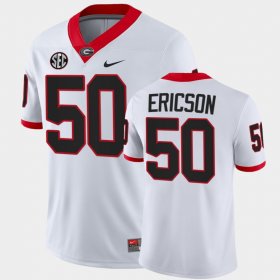 #50 Warren Ericson College Football University of Georgia Block Number Font Football Mens White Jersey 526534-838