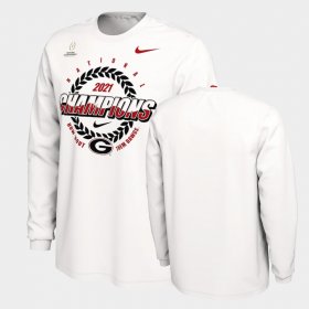 College Football UGA Bulldogs 2021 CFP National Champions Expression Long Sleeve Men's White T-Shirt 622027-420 College Football UGA Bulldogs 2021 CFP National Champions Expression Long Sleeve Men's White T-Shirt 622027-420