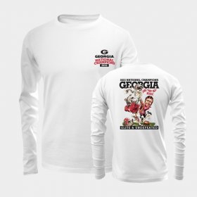 2022 National Champions Georgia Bulldogs Illustration Long Sleeve Men's White T-Shirt 982806-987 2022 National Champions Georgia Bulldogs Illustration Long Sleeve Men's White T-Shirt 982806-987