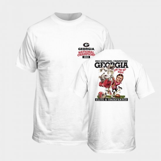 2022 National Champions Georgia Illustration Men White T-Shirt 972433-396