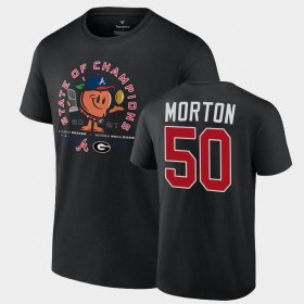#50 Charlie Morton University of Georgia x Atlanta Braves 2021 State of Champions Peach Mens Black T-Shirt 869966-499 #50 Charlie Morton University of Georgia x Atlanta Braves 2021 State of Champions Peach Mens Black T-Shirt 869966-499