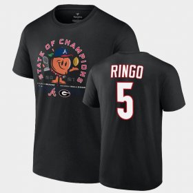 #5 Kelee Ringo UGA x Atlanta Braves 2021 State of Champions Peach Men's Black T-Shirt 812930-127 #5 Kelee Ringo UGA x Atlanta Braves 2021 State of Champions Peach Men's Black T-Shirt 812930-127