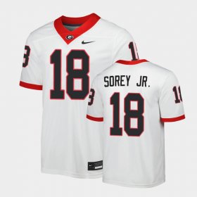 #18 Xavian Sorey Jr. Game Georgia Bulldogs Mens White Jersey 470273-349