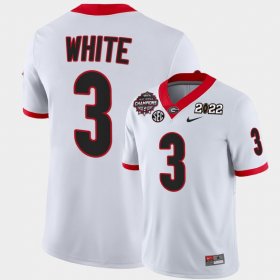 #3 Zamir White College Football UGA Bulldogs 2021-22 CFP National Champions Men White Jersey 588137-888