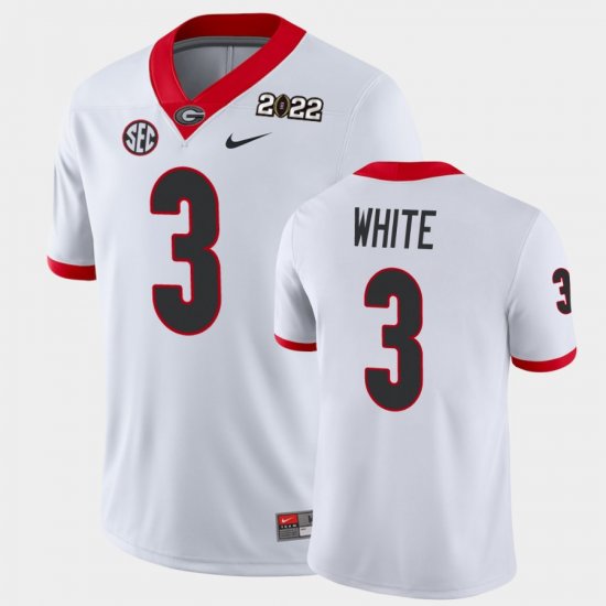 #3 Zamir White 2021 National Champions UGA Game Mens White Jersey 515674-840