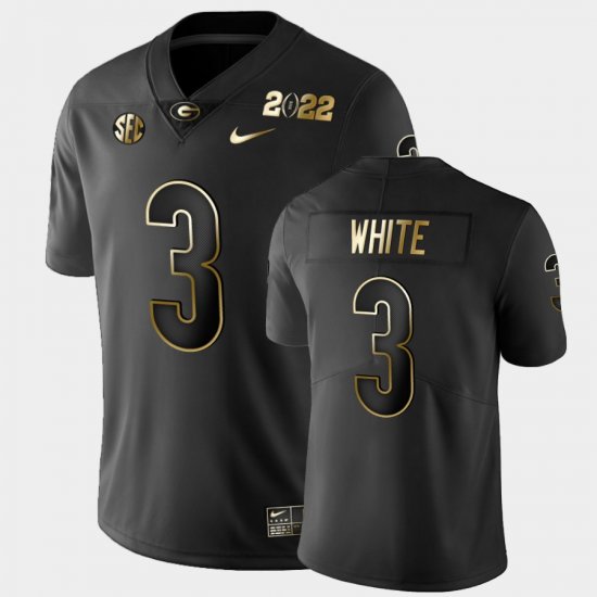 #3 Zamir White 2021 National Champions UGA Golden Mens Black Jersey 658220-765