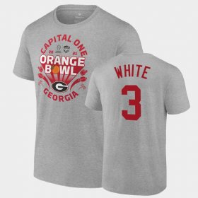 #3 Zamir White 2021 Orange Bowl University of Georgia CFP Men Gray T-Shirt 128239-786 #3 Zamir White 2021 Orange Bowl University of Georgia CFP Men Gray T-Shirt 128239-786