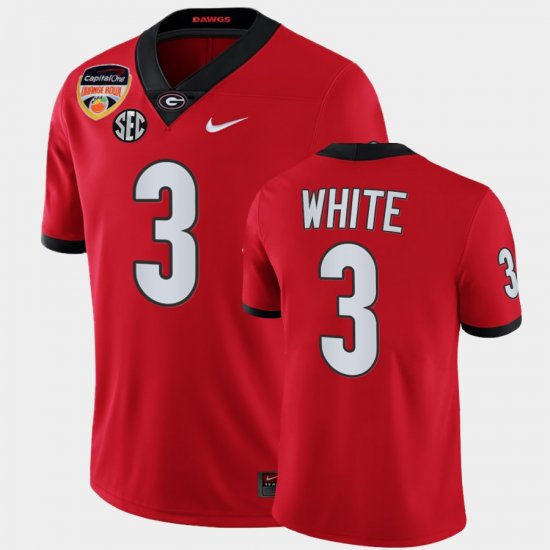 #3 Zamir White 2021 Orange Bowl UGA Bulldogs College Football Playoff Men\'s Red Jersey 538902-269