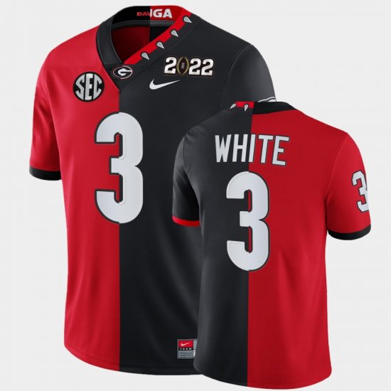 #3 Zamir White College Football Georgia Bulldogs 2022 National Championship Split Edition Men Black Jersey 478159-312