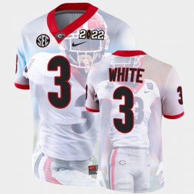 #3 Zamir White College Football UGA 2022 National Championship Decisive Highlights Men's White Jersey 778441-408