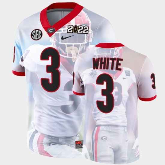 #3 Zamir White College Football UGA 2022 National Championship Decisive Highlights Men\'s White Jersey 778441-408