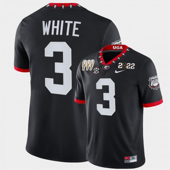 #3 Zamir White College Football Georgia 3-Times CFP National Champions Alternate Men Black Jersey 853876-715