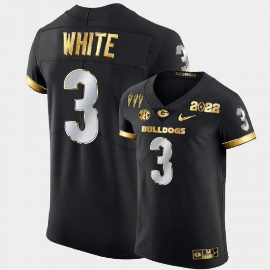 #3 Zamir White College Football UGA Bulldogs 3X CFP National Champions Golden Limited Mens Black Jersey 327396-775