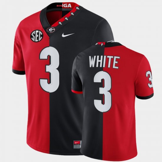 #3 Zamir White Split Edition UGA Bulldogs Mascot 100th Anniversary Men\'s Red Black Jersey 781300-859