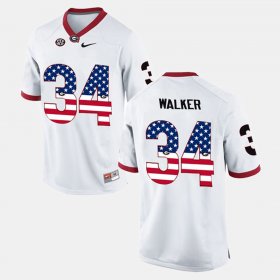 #34 Herchel Walker US Flag Fashion Georgia Men's White Jersey 150053-152