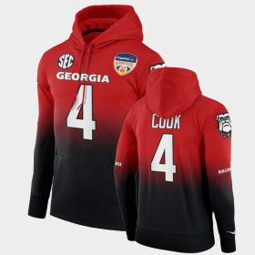 #4 James Cook 2021 Orange Bowl University of Georgia Color Crash Men Black Red Hoodie 950096-741 #4 James Cook 2021 Orange Bowl University of Georgia Color Crash Men Black Red Hoodie 950096-741