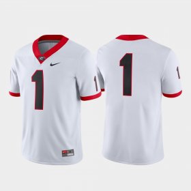 #1 Game UGA College Football Men White Jersey 165513-469