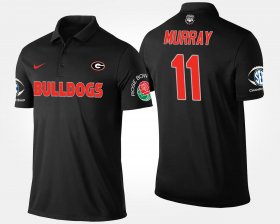 #11 Aaron Murray Bowl Game Georgia Bulldogs Southeastern Conference Rose Bowl Name and Number Mens Black Polo 824225-495