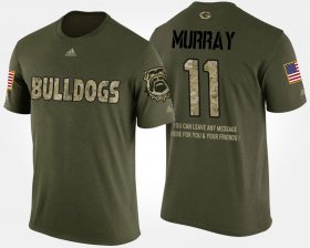#11 Aaron Murray Military Georgia Bulldogs Short Sleeve With Message Men's Camo T-Shirt 860520-685 #11 Aaron Murray Military Georgia Bulldogs Short Sleeve With Message Men's Camo T-Shirt 860520-685