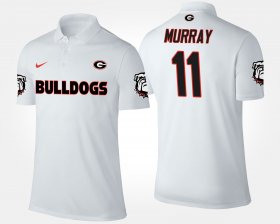 #11 Aaron Murray Name and Number University of Georgia Men's White Polo 388337-962