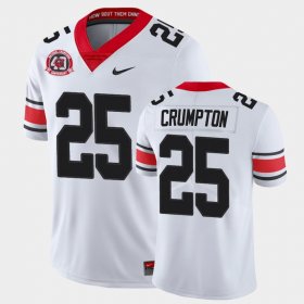 #25 Ahkil Crumpton College Football Georgia Bulldogs 40th Anniversary Alternate Men's White Jersey 490474-357