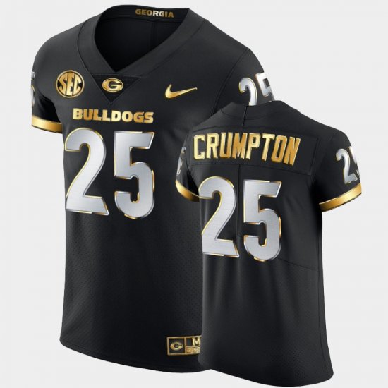 #25 Ahkil Crumpton Golden Edition Georgia Bulldogs 2020-21 Authentic Men\'s Black Jersey 399805-858