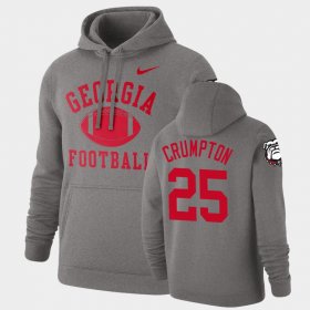 #25 Ahkil Crumpton Retro Football Georgia Bulldogs Pullover Men's Heathered Gray Hoodie 617685-550 #25 Ahkil Crumpton Retro Football Georgia Bulldogs Pullover Men's Heathered Gray Hoodie 617685-550