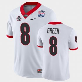 #8 A.J. Green 2021 Peach Bowl UGA Bulldogs College Football Men's White Jersey 624876-972