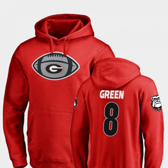 #8 A.J. Green Game Ball Georgia Football Men\'s Red Hoodie 558192-768