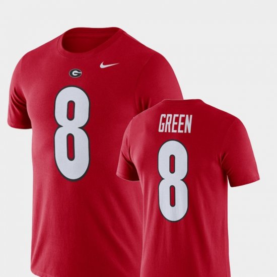 #8 A.J. Green Name and Number Georgia Bulldogs Football Performance Mens Red T-Shirt 798139-657