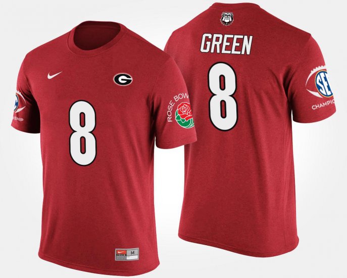 #8 A.J. Green Bowl Game UGA Southeastern Conference Rose Bowl Mens Red T-Shirt 770638-166