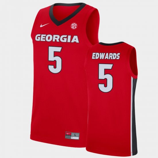 #5 Anthony Edwards College Basketball UGA 2020 NBA Draft Mens Red Jersey 439201-776